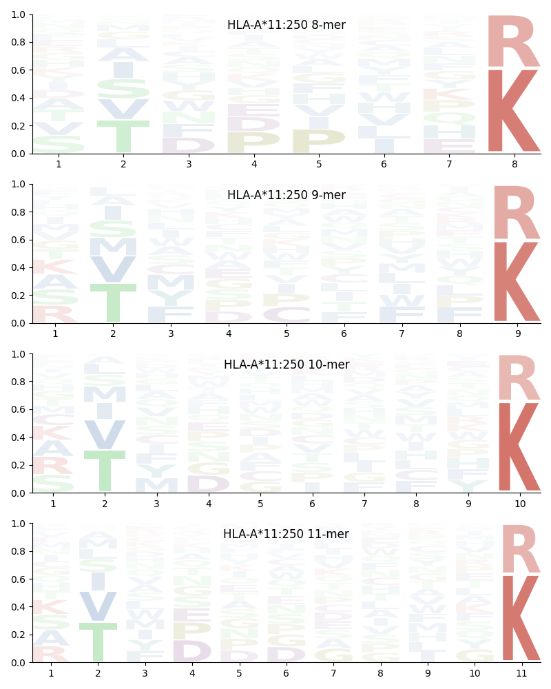 HLA-A*11:250 motif