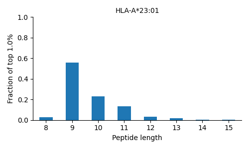HLA-A*23:01 length distribution