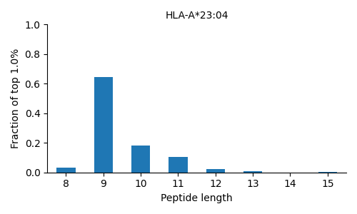 HLA-A*23:04 length distribution