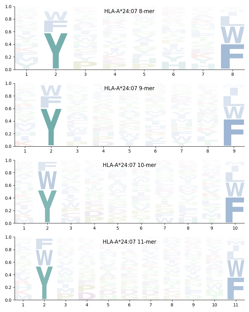 HLA-A*24:07 motif