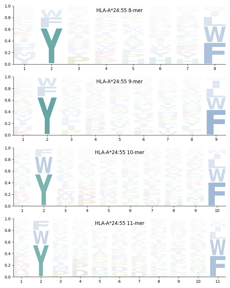 HLA-A*24:55 motif