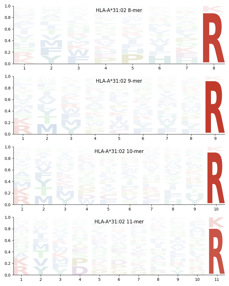 HLA-A*31:02 motif