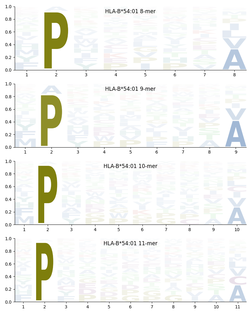 HLA-B*54:01 motif