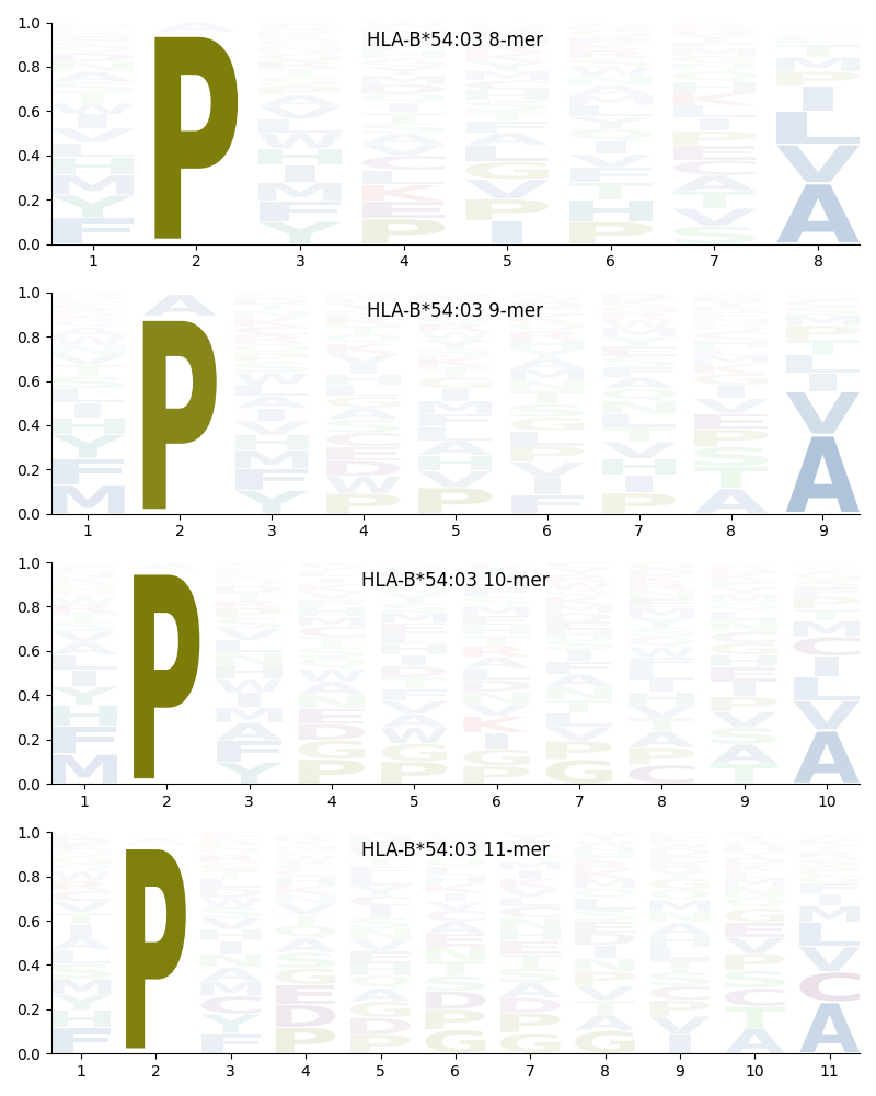 HLA-B*54:03 motif