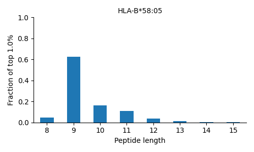 HLA-B*58:05 length distribution