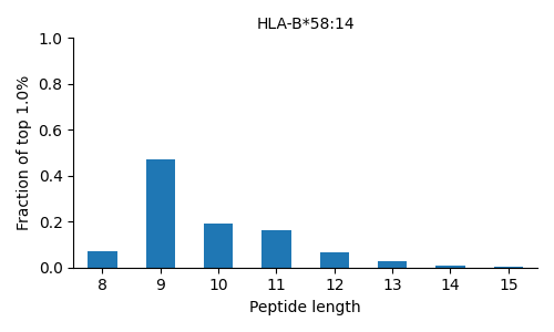 HLA-B*58:14 length distribution