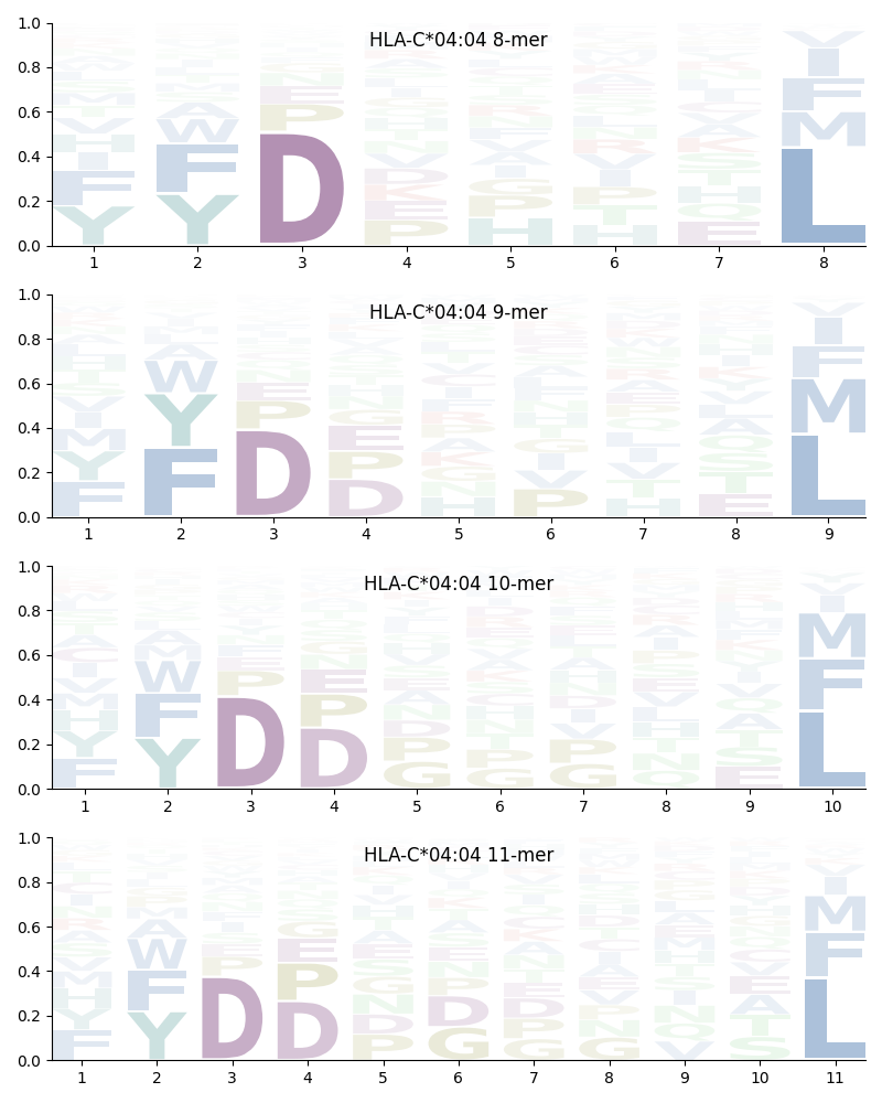 HLA-C*04:04 motif