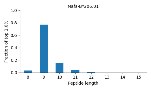 Mafa-B*206:01 length distribution