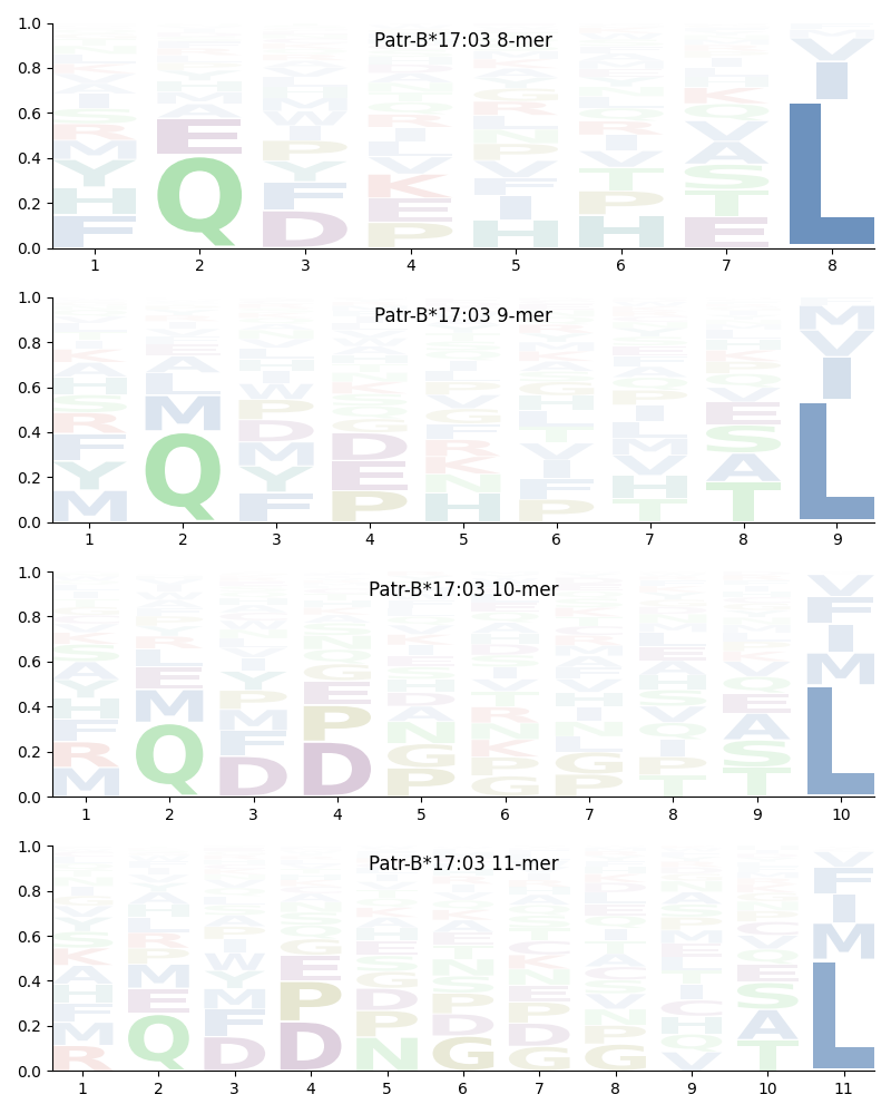 Patr-B*17:03 motif
